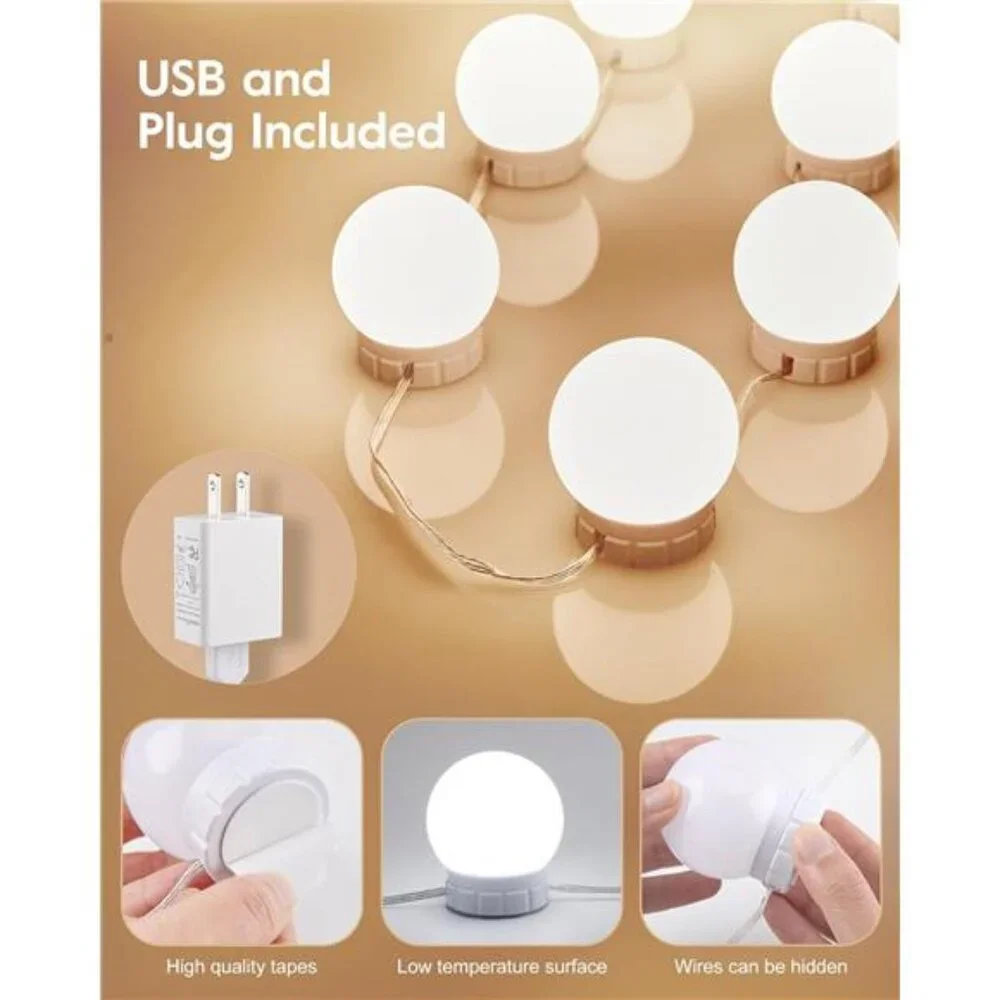 Hollywood Style Led Vanity Mirror Lights Kit - Vanity Lights Have 10 Dimmable
